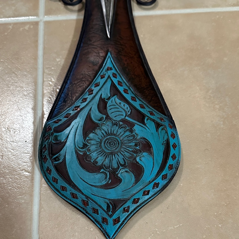 NWT Artistic Brown and Blue Wall Cross Decor - Picture 5 of 9